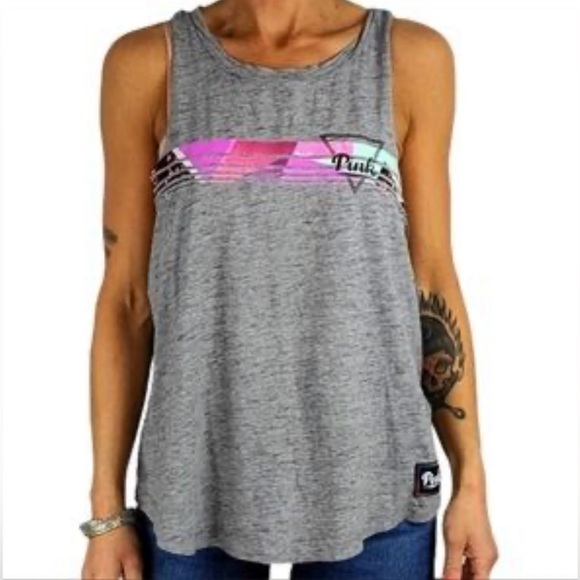 PINK Victoria’s Secret Graphic Tank – Gray | Size Small - Picture 10 of 10